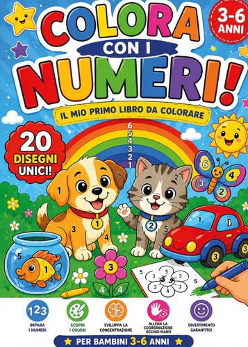 Libri colora con numeri per - i,
